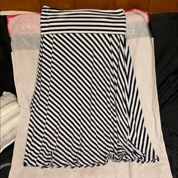 Blue and white stripped maxi skirt - Picture 1 of 2